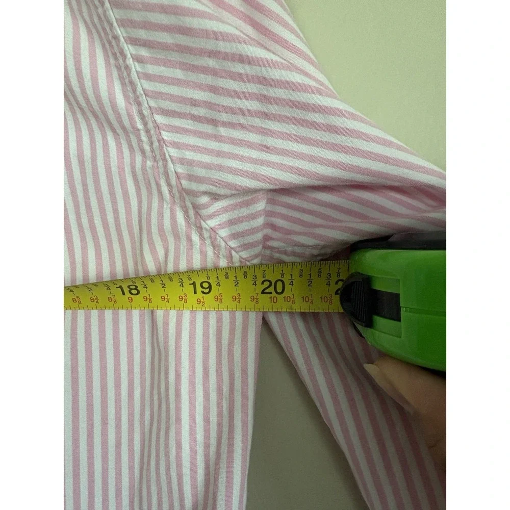 Lauren Ralph Lauren Black Label Pajama Sleep Shirt Pink Striped Cotton SMALL
